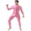 Freebily Men's One Piece Long Sleeves Slim Fitted Ankle Length Double-Ended Zipper Leotard Bodysuit Pink One Size view 2