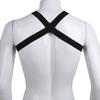 YONGHS Mens Half Body Chest Harness Jockstrap Nylon Lingerie Set with Metal O Ring Garters Underwear 2# Black Medium view 4