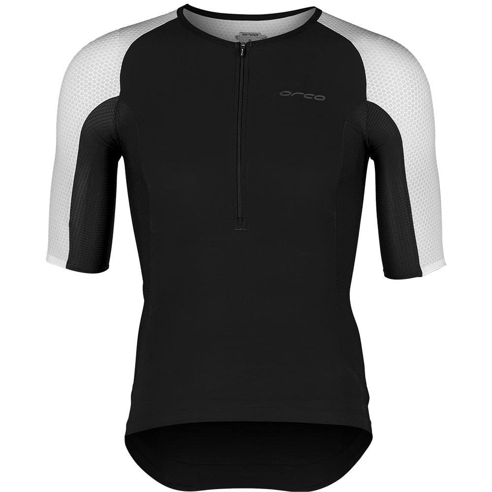 ORCA Men's Athlex Sleeved Tri Top (White, Medium)