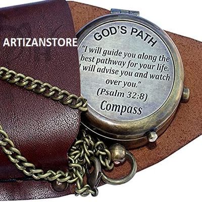 Engraved Compass for Confirmation Gifts, Baptism Gifts, Best Easter, Christian Gifts for Men, Catholic Gifts, Birthday Gifts, Graduation Gifts