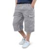 EKLENTSON Mens Long Shorts Elastic Waist Work Cargo Shorts Men Outwear Camping Fishing Hiking Shorts for Men, Light Gray, 34 view 2