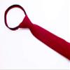 Spring Notion Boys' Linen Blend Zipper Necktie and Pocket Square Set, Burgundy Small view 2