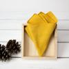 Spring Notion Boys' Linen Blend Zipper Necktie and Pocket Square Set, Mustard Medium view 3