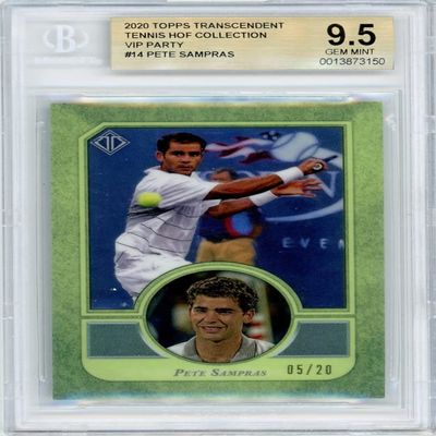 Pete Sampras 2020 Topps Transcendent Tennis VIP Card #14 05/20 BGS 9.5
