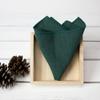 Spring Notion Boys' Linen Blend Zipper Necktie and Pocket Square Set, Forest Green Small view 3
