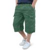 EKLENTSON Men's Shorts Pockets Relaxed Fit Stretch Waist Cargo Work Utility Shorts for Men Casual Capris for Men, Pea Green, 32 view 2