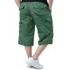 EKLENTSON Men's Shorts Pockets Relaxed Fit Stretch Waist Cargo Work Utility Shorts for Men Casual Capris for Men, Pea Green, 32 view 4