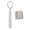 Spring Notion Boys' Linen Blend Zipper Necktie and Pocket Square Set, Grey Medium view 1