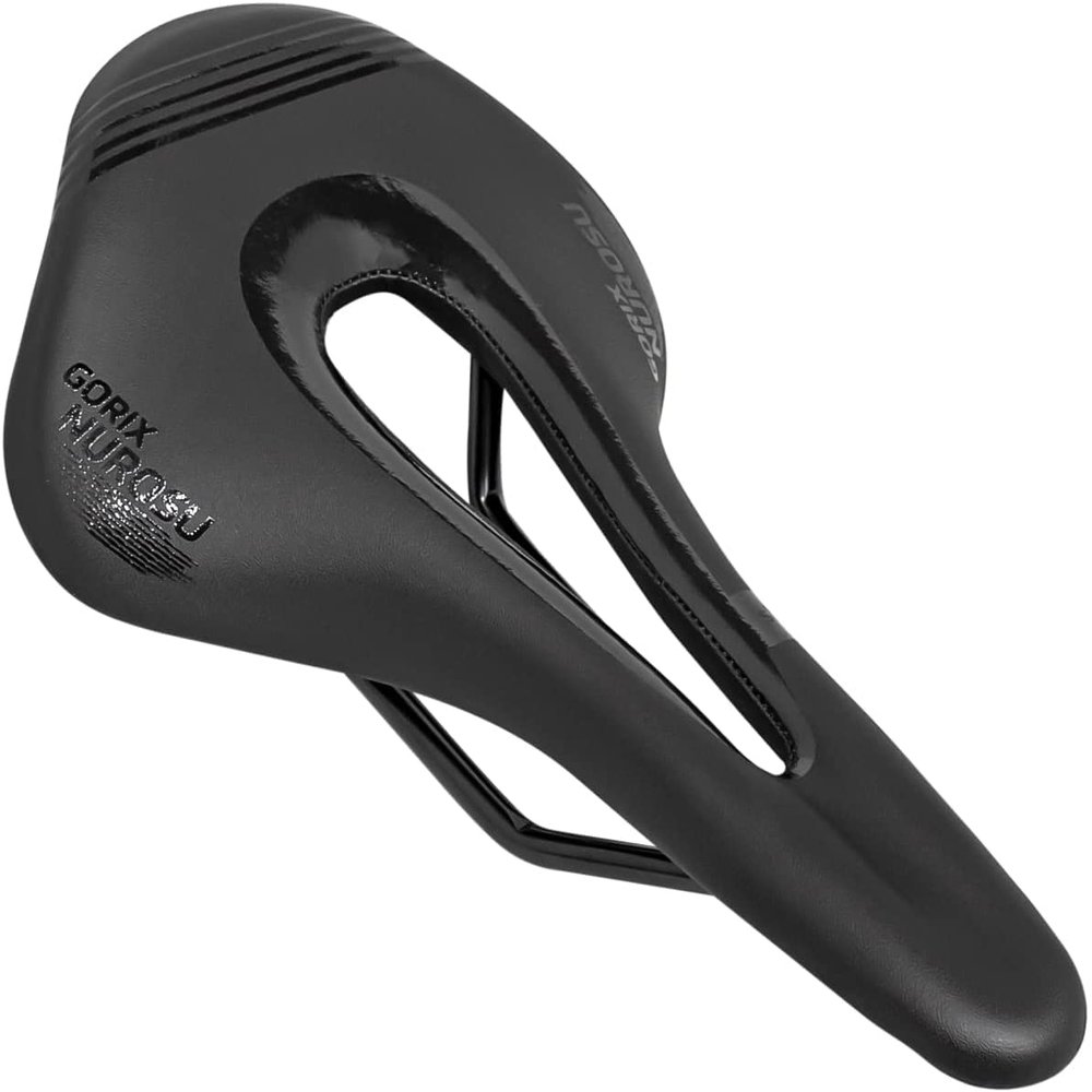 GORIX Bike Short Saddle Seat Short Nose Lightweight MTB Road Bicycle(GX-NUROSU) (Black)