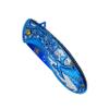 Falcon 8" American Eagle Frost Woods Mountains Engraved Stainless Steel Folding Pocket Knife With Pocket Clip (Blue) view 4