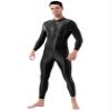 Freebily Men's One Piece Long Sleeves Slim Fitted Ankle Length Double-Ended Zipper Leotard Bodysuit Black One Size view 1