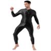 Freebily Men's One Piece Long Sleeves Slim Fitted Ankle Length Double-Ended Zipper Leotard Bodysuit Black One Size view 2
