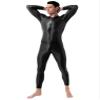 Freebily Men's One Piece Long Sleeves Slim Fitted Ankle Length Double-Ended Zipper Leotard Bodysuit Black One Size view 4