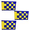 6x 8 Checkered Golf Pole Flag 3pack Bundle- UV Resistant, 400 Denier Nylon Material (Blue Yellow) view 1