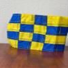6x 8 Checkered Golf Pole Flag 3pack Bundle- UV Resistant, 400 Denier Nylon Material (Blue Yellow) view 4