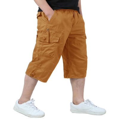 EKLENTSON Mens Cargo Short Pants Soft Relaxed Fit Shorts for Men Travel Casual Shorts for Men with Pockets, Earthy Yellow, 30