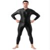Moily Mens Glossy Bodysuit Long Sleeve Zipper Full Body Jumpsuit Nylon Stretch Tight Pantyhoses Black One Size view 1