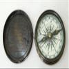 Nautical Antique Brass Flat Poem Compass with Leather Case Compass Black Finish view 2