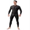 Agoky Mens See Through Wrestling Singlet Sissy Slim Fit Zipper Bodysuit Jumpsuit Romper Black Large view 1