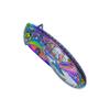 Falcon 8 Inch American Eagle Engraved Folding Pocket Knife Stainless Steel Blade, Frost Woods & Mountains Design, Manual opening Open with Pocket Clip (Rainbow) view 4