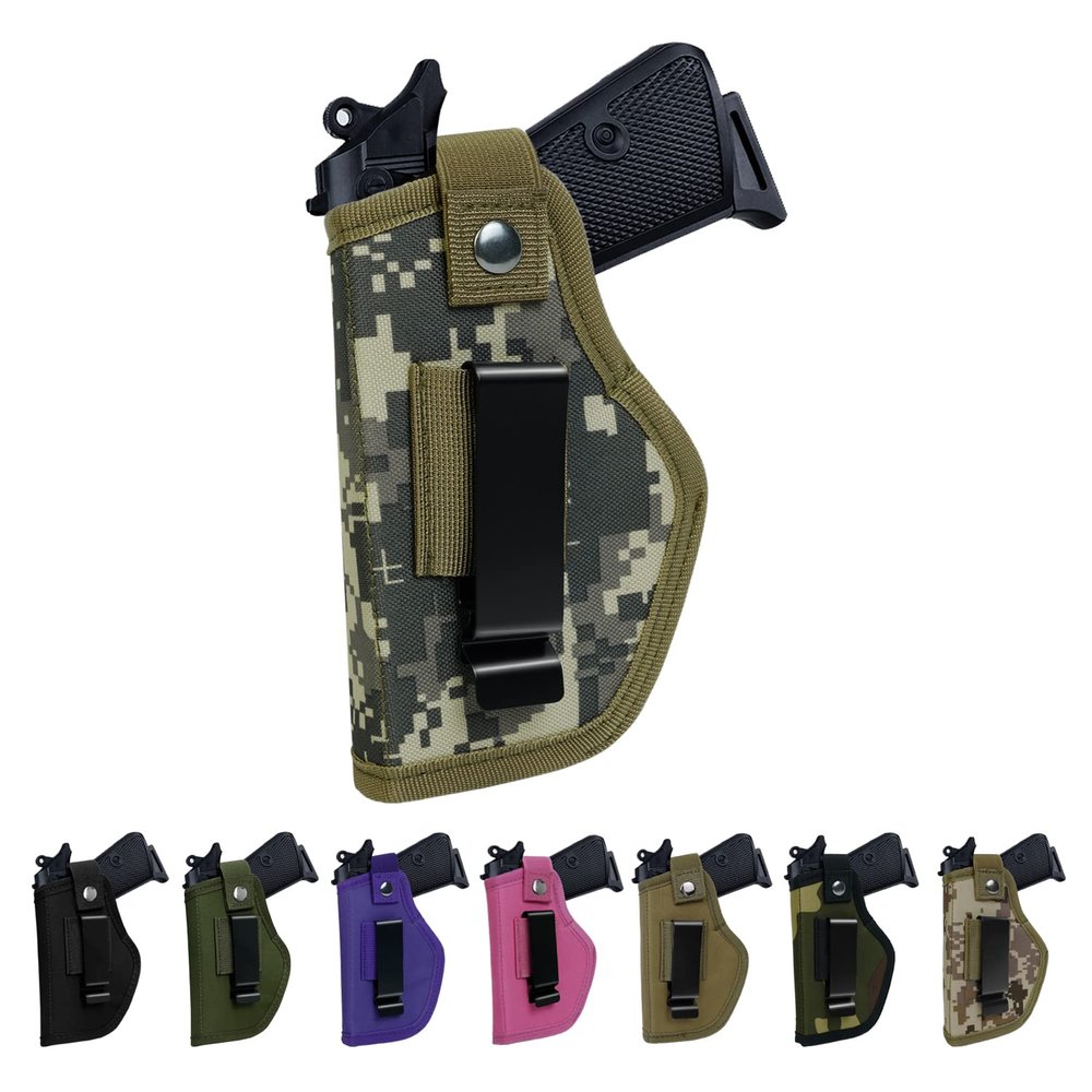 Universal Gun Holsters for Men Women, IWB/OWB 9mm Holsters for Pistols Right Left, 380 Gun Holster, Concealed Carry Holster Fits S&W M&P Shield Glock 17 19 26 27 42 43 Revolver, Similar Handguns