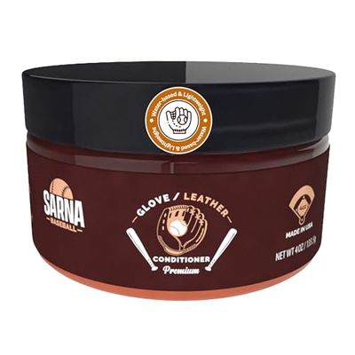 SARNA BASEBALL Glove Conditioner, Cream, 8 Oz  Break in Faster, Keep Leather Maintained  Water-Based, Non-Darkening, No Sticky Residue  Glove Conditioner for Mitts & Softball Gear Made in USA