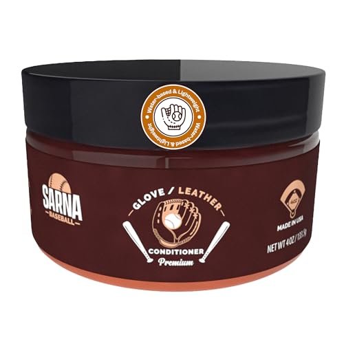 SARNA BASEBALL Glove Conditioner, Cream, 8 Oz  Break in Faster, Keep Leather Maintained  Water-Based, Non-Darkening, No Sticky Residue  Glove Conditioner for Mitts & Softball Gear Made in USA