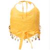 Aislor Girls Belly Dance Performance Jazz Ballet Dance Top Kids Sequins Halter Neck Athletic Shirts Bra Top Dancewear Yellow One Size view 3