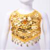 Aislor Girls Belly Dance Performance Jazz Ballet Dance Top Kids Sequins Halter Neck Athletic Shirts Bra Top Dancewear Yellow One Size view 4