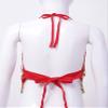 Aislor Girls Belly Dance Performance Jazz Ballet Dance Top Kids Sequins Halter Neck Athletic Shirts Bra Top Dancewear Red One Size view 4