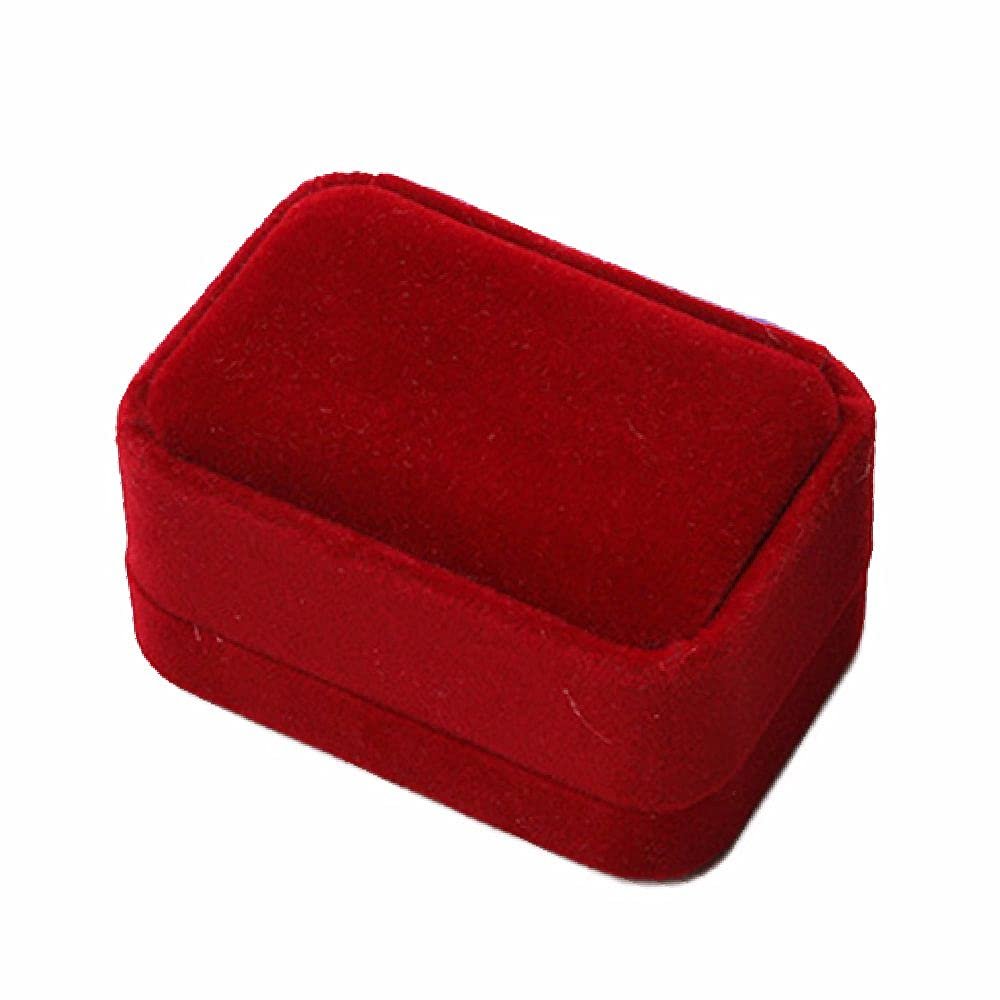 KBYUN Luxury Velvet Square Earring Storage Gift Packaging Box Jewelry Box Pair Rings Case Earring Display Case Ring Storage Box(Wine red)