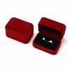 KBYUN Luxury Velvet Square Earring Storage Gift Packaging Box Jewelry Box Pair Rings Case Earring Display Case Ring Storage Box(Wine red) view 4