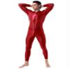 Jugaoge Men Sexy Full Body Bodysuit High Elasitc Clubwear Oil Gloosy Sexy Tight Shaping Jumpsuit Red One Size view 4