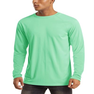 MAGCOMSEN Hiking Shirts for Men Long Sleeve Running Shirts Quick Dry Shirts UV Protection T Shirts UPF 50+ Athletic Shirts