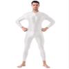 Jugaoge Men Sexy Full Body Bodysuit High Elasitc Clubwear Oil Gloosy Sexy Tight Shaping Jumpsuit White One Size view 1