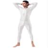 Jugaoge Men Sexy Full Body Bodysuit High Elasitc Clubwear Oil Gloosy Sexy Tight Shaping Jumpsuit White One Size view 4