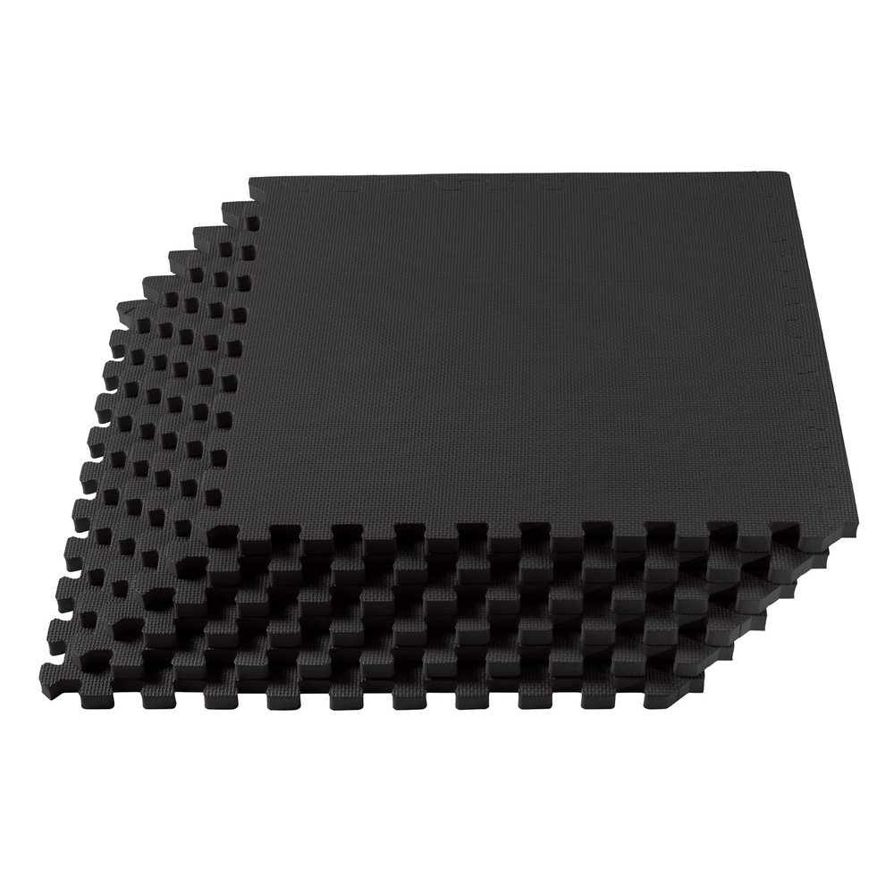 We Sell Mats 1" Thick Multipurpose Exercise Floor Mat with EVA Foam, Interlocking Tiles, Anti-Fatigue for Home, or Gym, 24 in x 24 in