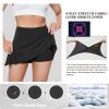 MEETYOO Womens Pleated with Pockets High Waist Athletic Golf Skorts Tennis Skirt, Black, Small US view 2