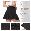 MEETYOO Womens Pleated with Pockets High Waist Athletic Golf Skorts Tennis Skirt, Black, Small US view 4