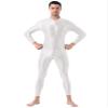 FEESHOW Sexy Men Shiny Full Body Bodysuit Oil Gloosy Lingerie Double Zipper Catsuit Sexy Tights White One Size view 1