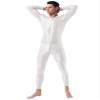 FEESHOW Sexy Men Shiny Full Body Bodysuit Oil Gloosy Lingerie Double Zipper Catsuit Sexy Tights White One Size view 4