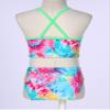 CHICTRY Kids Girls Tropical 3 Pcs Swim Cover Up Sets Zip Up Rashguard Shirts with Bikini Swimsuit Colorful 16 Years view 4