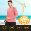 MAGCOMSEN Hiking Shirts for Men Long Sleeve Running Shirts Quick Dry Shirts Baselayer Shirt Swim Shirt Athletic T Shirts Watermelon Red view 2