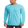 UPF 50 Sun Protection Shirts for Men - Long Sleeve UV Protection Quick Dry Athletic Hiking Shirts - Ice Blue view 1