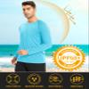 UPF 50 Sun Protection Shirts for Men - Long Sleeve UV Protection Quick Dry Athletic Hiking Shirts - Ice Blue view 2
