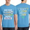 Custom T Shirt for Men Women Add YourDesign Text Image Photo Front Back Personalized Shirt Aquatic Blue view 2