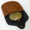 Antique Brass Sundial Compass Pocket with Leather Case Compass view 3