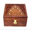 Aleafa Armlet Home Presents Handmade Wooden Jewellery Box for Women Wood Jewel Organizer Hand Carved with Intricate Carvings Gift Items - 6 Inches #Aport-2527 view 2