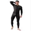Oyolan Men Adult Spandex Long Sleeve Unitard Bodysuit High Neck Zip One Piece Leotard Dance Costume Black#Mesh One Size view 2