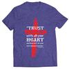 lepni.me Mens T-Shirt Trust in The Lord with All Your Heart Christian Bible Verse Religious Gifts (L Heather Blue Multi Color) view 1